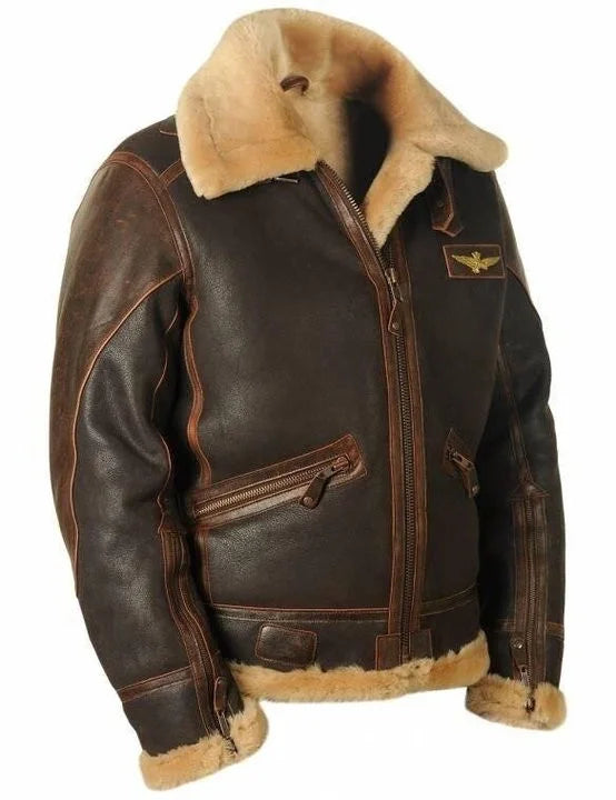 Orson - Vintage Charme: Schafsfell Pilotenjacke