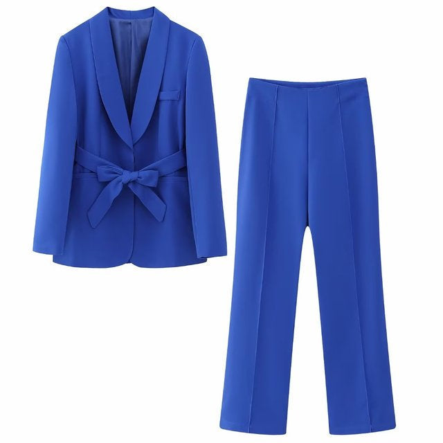 Zaria 2-delige damespak | Elegante blazer met riem en bijpassende pantalon