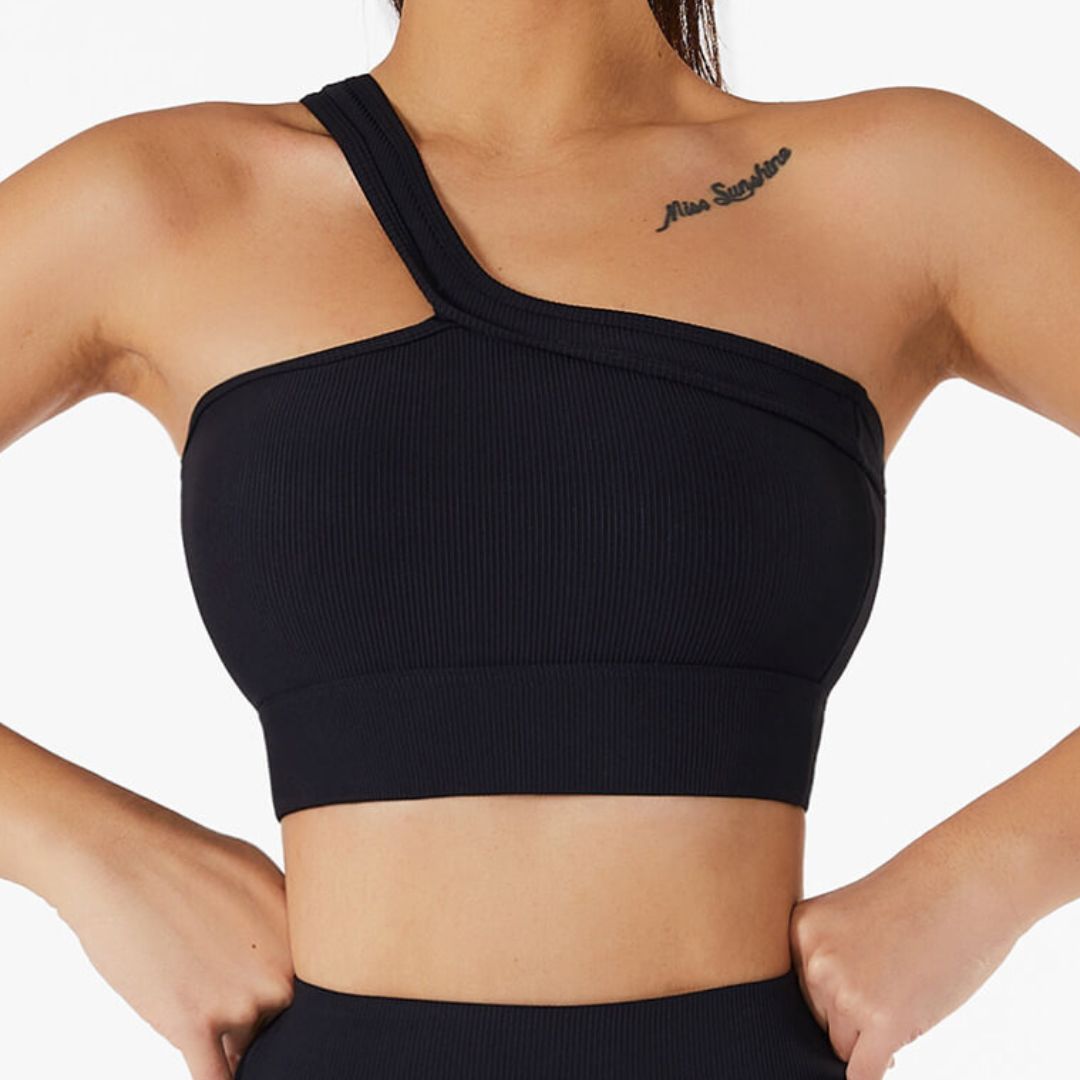 Trixi - Asymmetrisches Geripptes Crop-Top