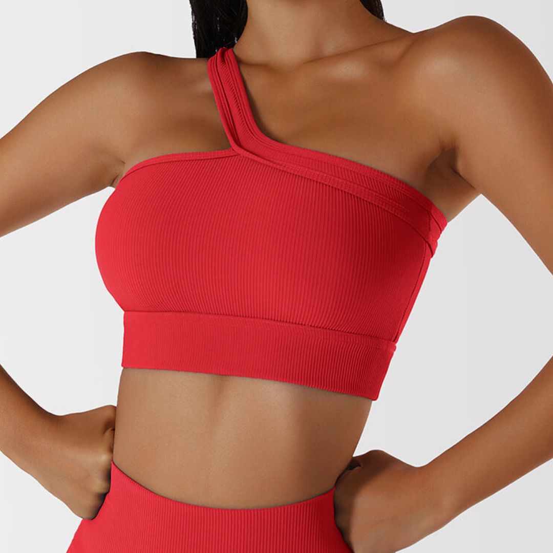 Trixi - Asymmetrisches Geripptes Crop-Top