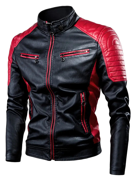 Gerd - Stylische Herren Motorrad-Kunstlederjacke