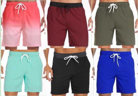 Hartwin - Elastische Taille Effen Atmungsaktive Herren Badeshorts