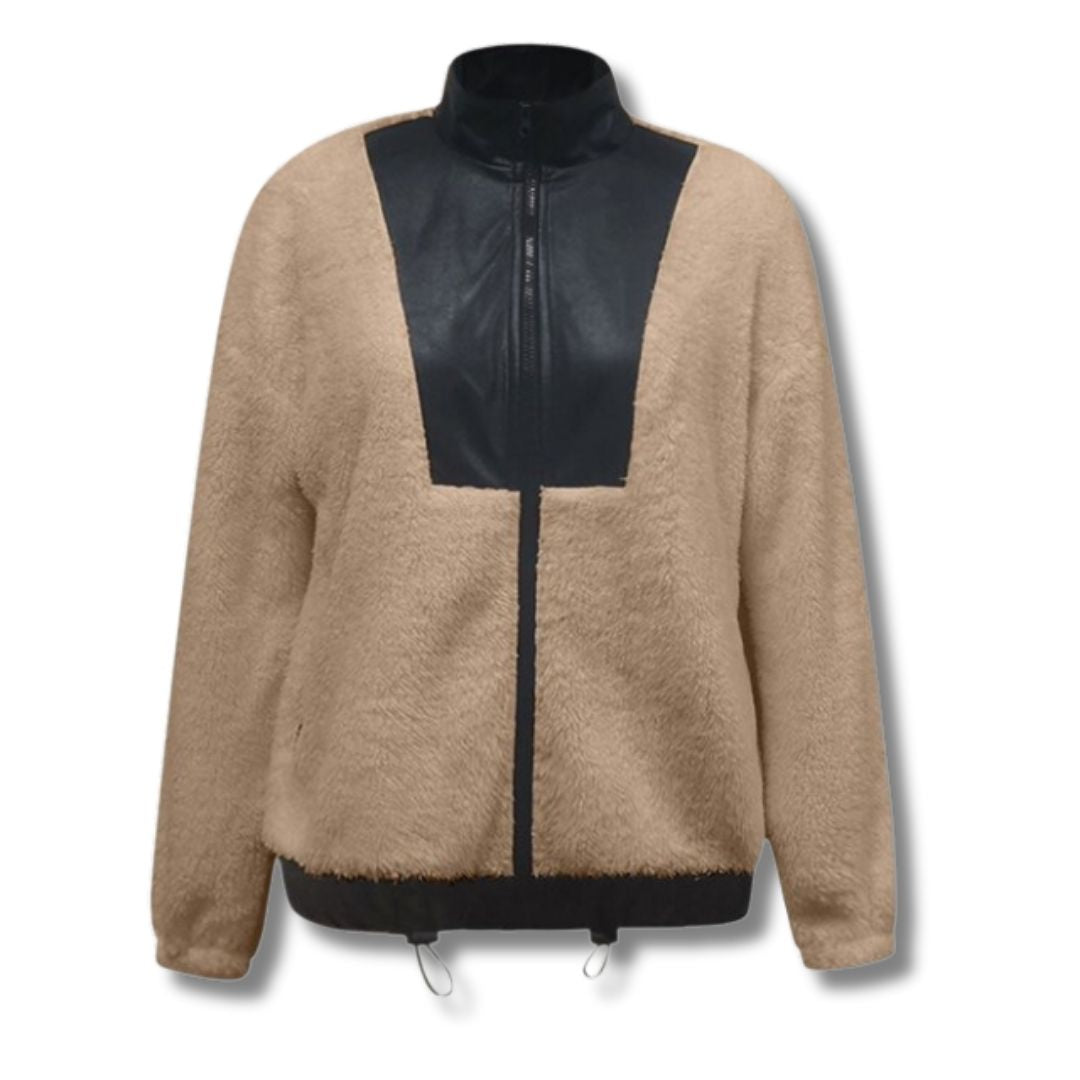 Zelda - Damen Kunstleder Teddy Jacke