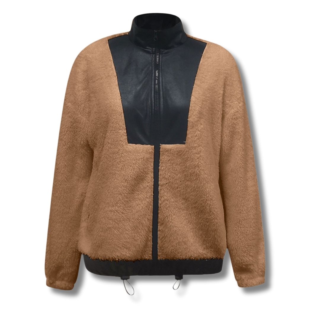 Zelda - Damen Kunstleder Teddy Jacke