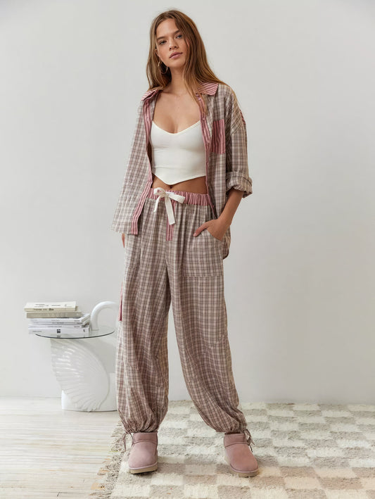 Beate - Patchwork-Pyjama-Set für Damen