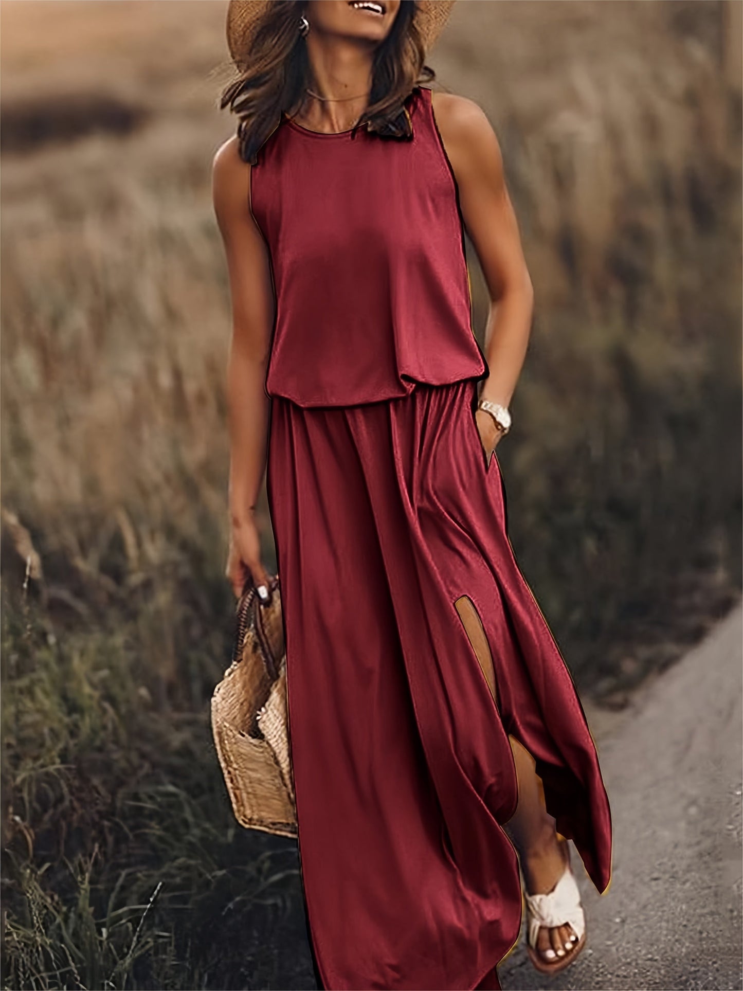 Edna - Schlichtes Boho Maxikleid aus Modal in verschiedenen Farben