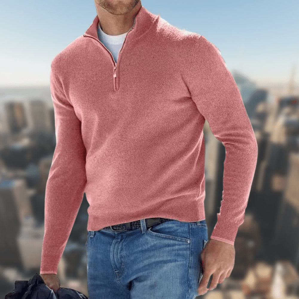 Heliane - Klassischer Herrenpullover Mit Reißverschluss