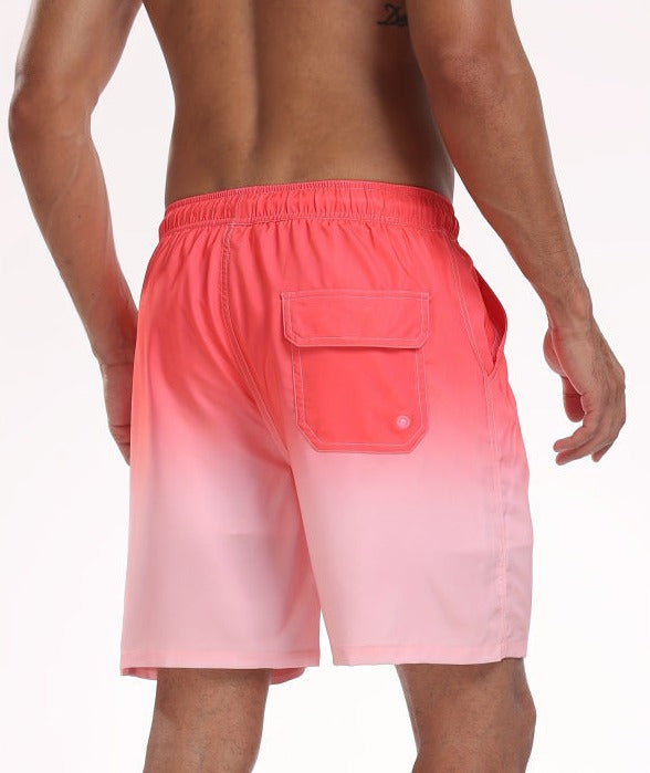 Hartwin - Elastische Taille Effen Atmungsaktive Herren Badeshorts