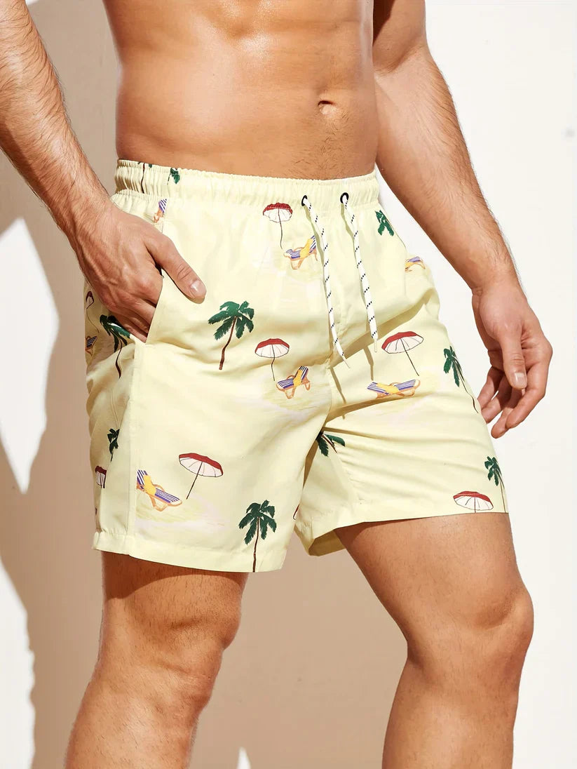 Sabine - Strandshorts mit Palmenmuster