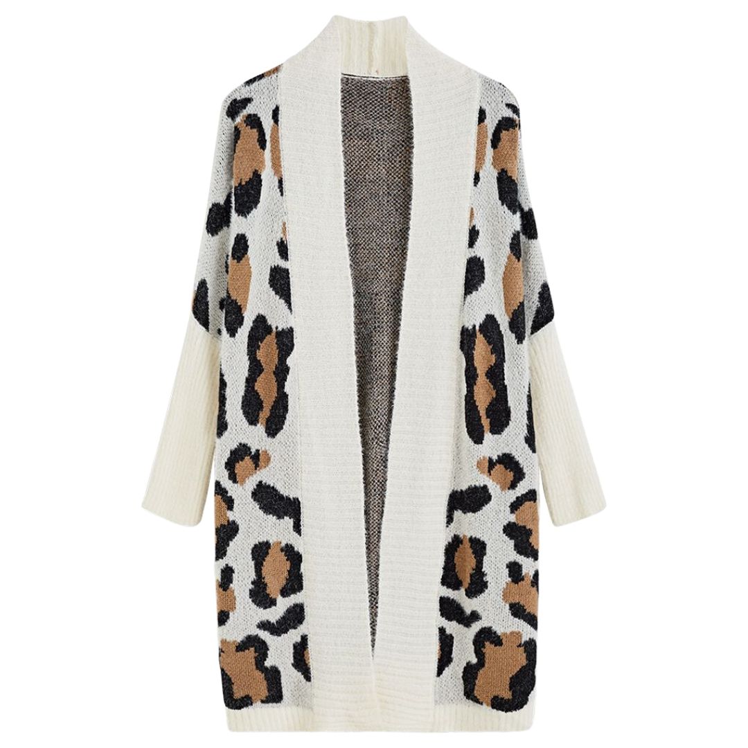 Helena - Damen Übergröße Leopardenmuster Cardigan Jacke