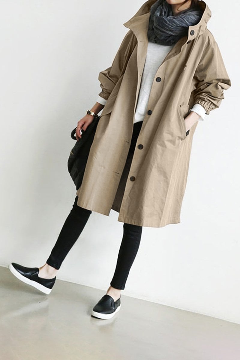 Miriam – Wasserdichter Trenchcoat mit Kapuze