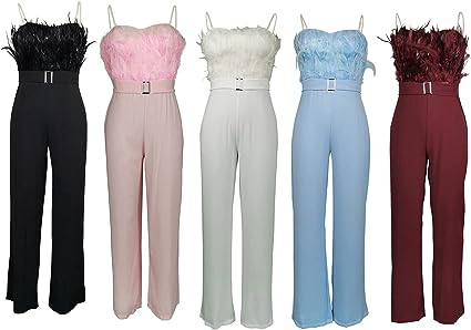 Freda - Eleganter Jumpsuit mit Federtop