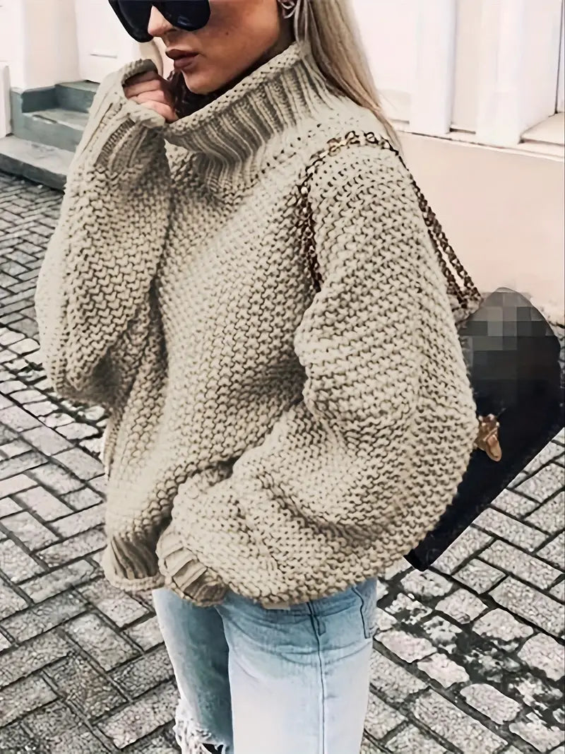 Valentina - Einfarbiger Rollkragenpullover