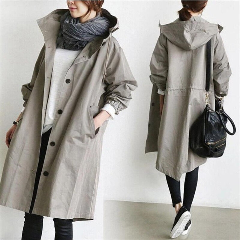 Miriam – Wasserdichter Trenchcoat mit Kapuze