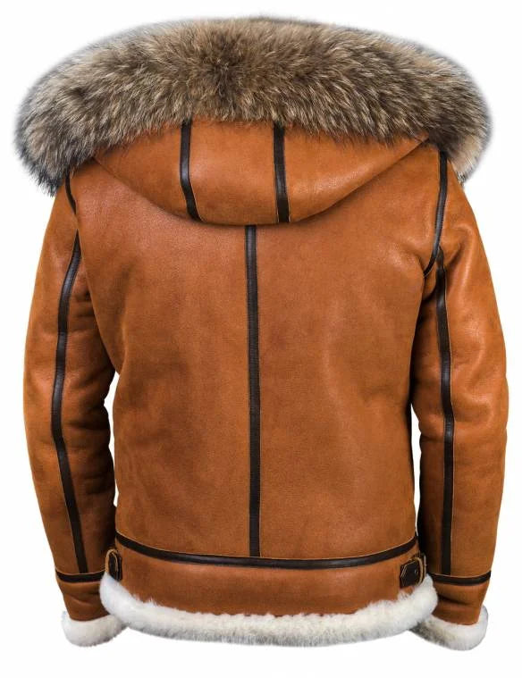 David - Modebewusst Wärmen: Elegante Schafsfelljacke mit Taschendesign