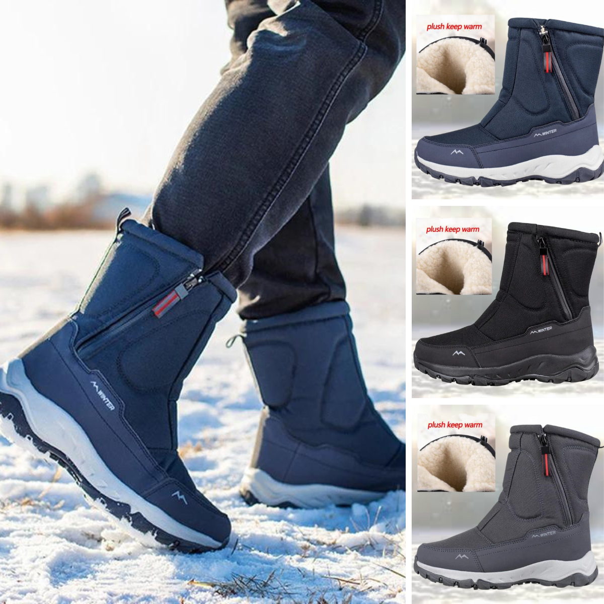 Kilian - Die besten modischen Mesh Mid-Calf Schneestiefel