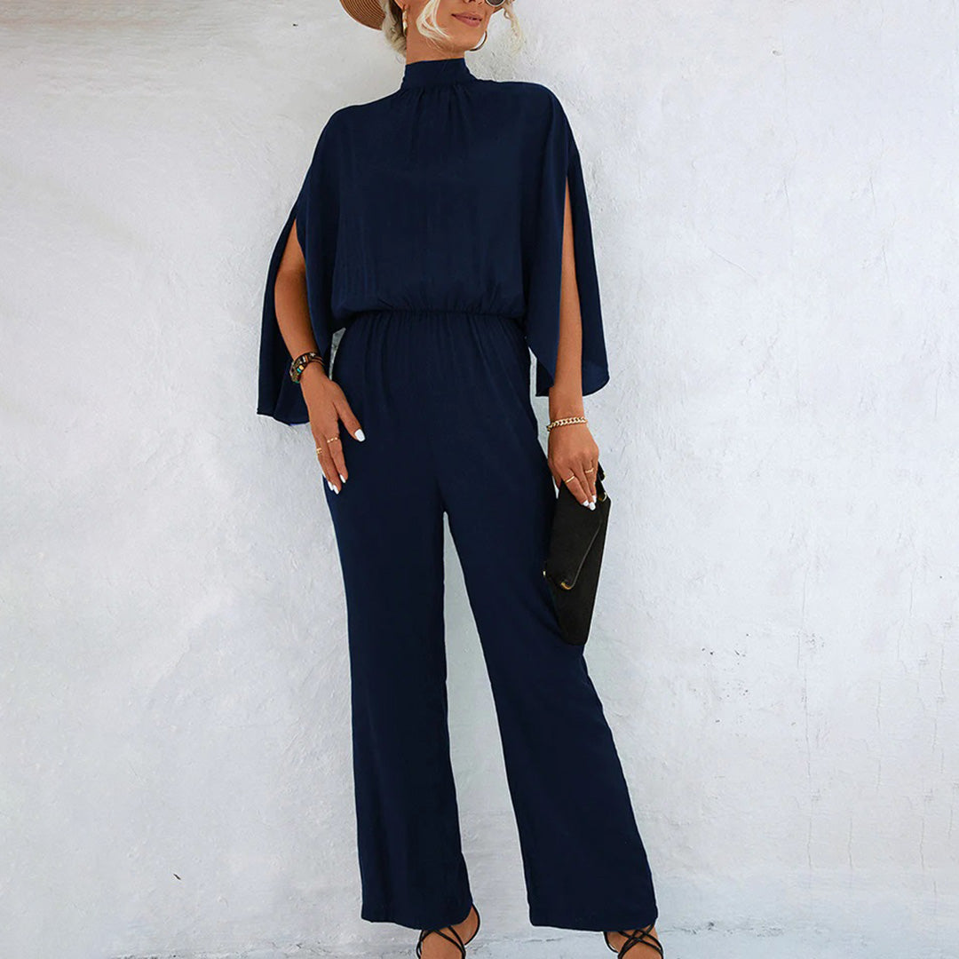 Elke - Langärmliger Jumpsuit mit Schlitz