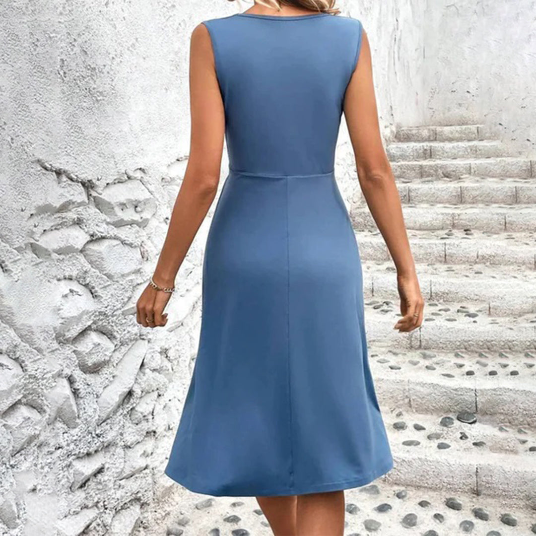 Liselotte - Ärmelloses Kleid mit V-Ausschnitt