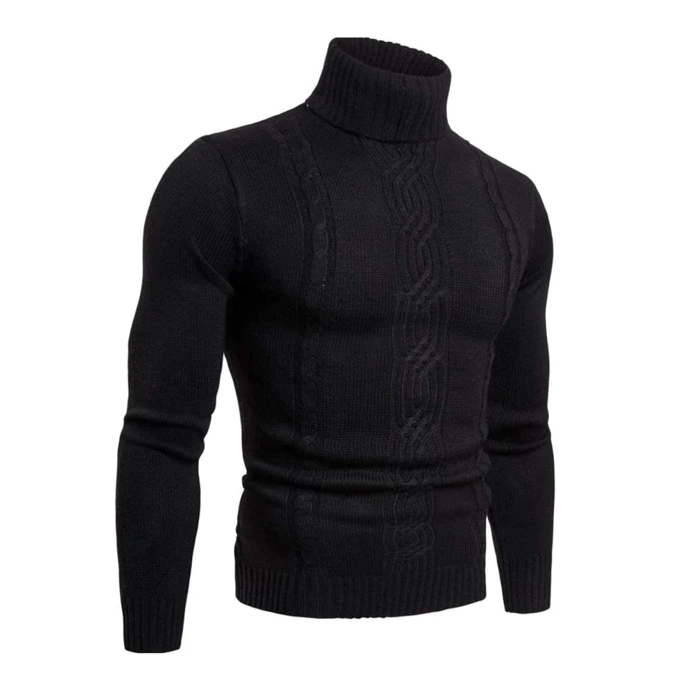 Balthasar - Rollkragenpullover aus Baumwolle mit Zopfmuster