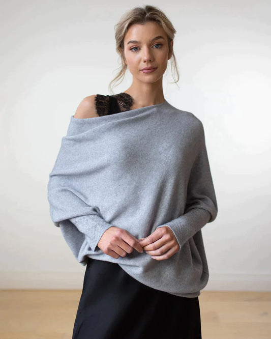 Lina - Assymetrisch drapierter Pullover