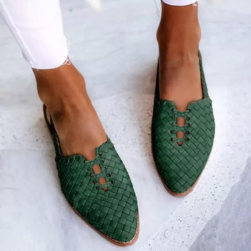 Ronja - Handgeflochtene Leder-Slipper für Damen