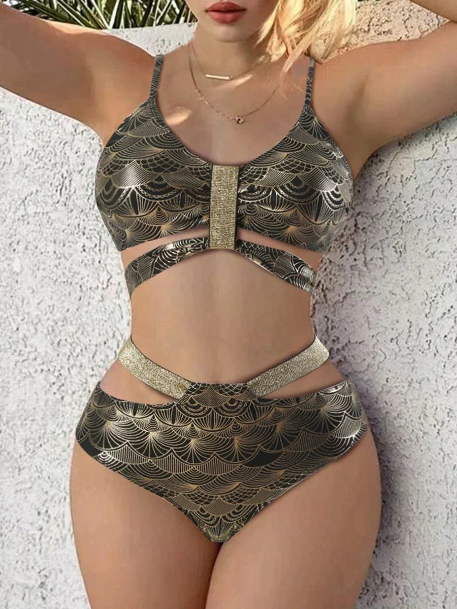 Gunda - Push-up-Bikini mit Metallic-Naht