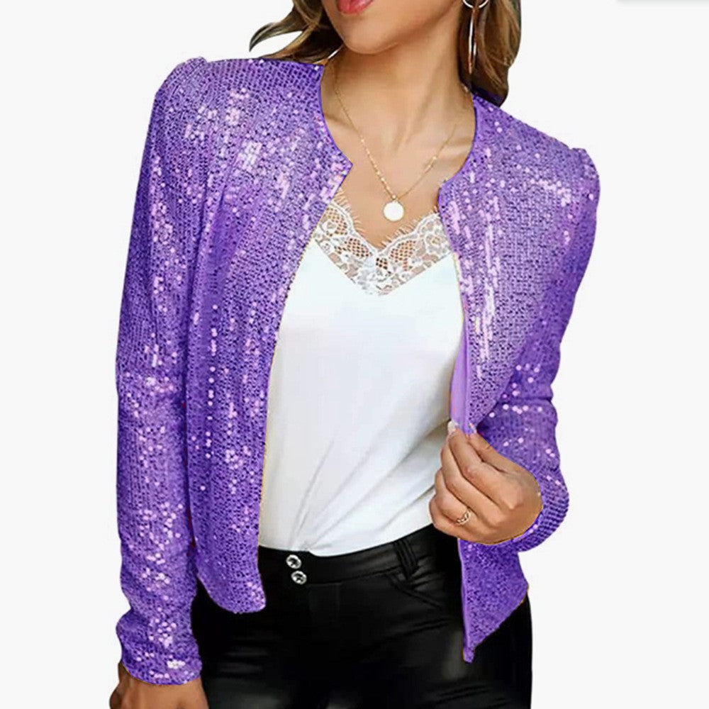 Chloe Glitter Blazer | Eleganter Damenblazer mit Pailletten für die Feiertage