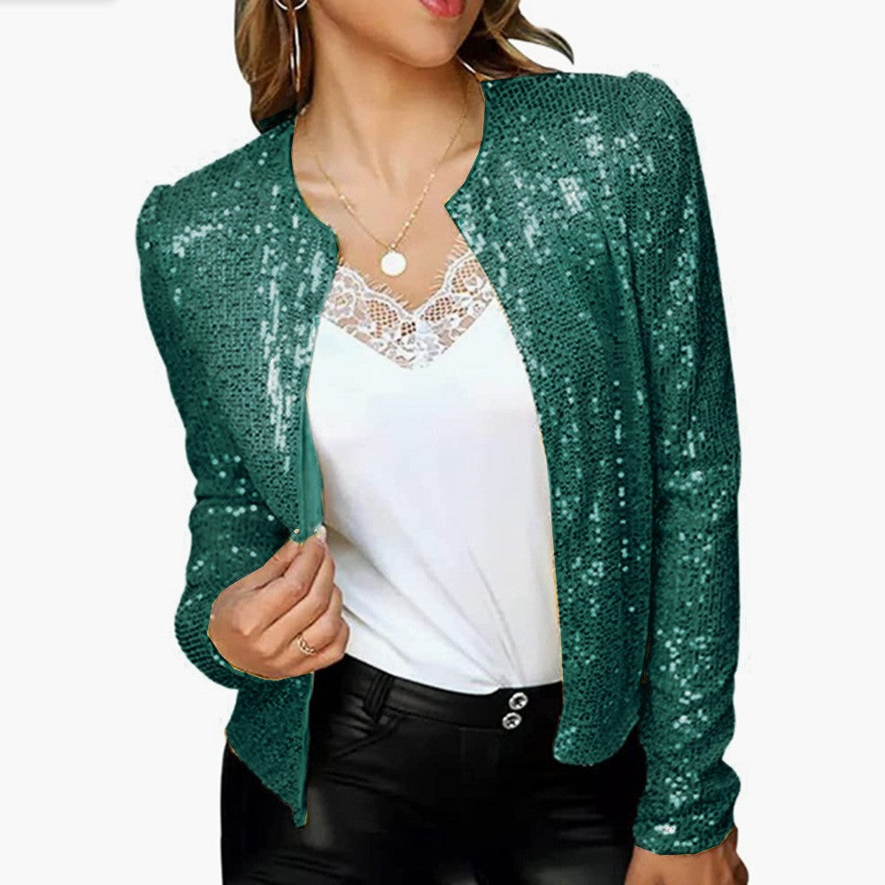 Chloe Glitter Blazer | Eleganter Damenblazer mit Pailletten für die Feiertage