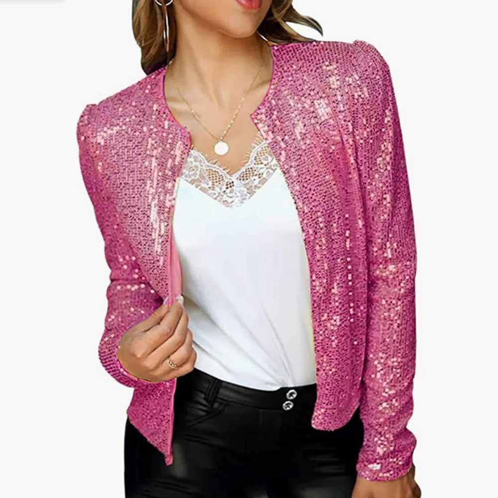 Chloe Glitter Blazer | Eleganter Damenblazer mit Pailletten für die Feiertage