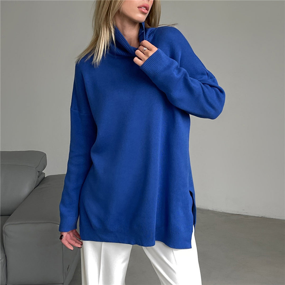 Elegante Essenz Split - Rollkragenpullover mit Seitenschlitz