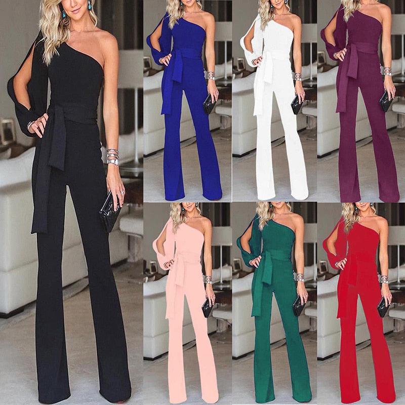 Hodge - Asymmetrischer formeller Jumpsuit mit langen Ärmeln