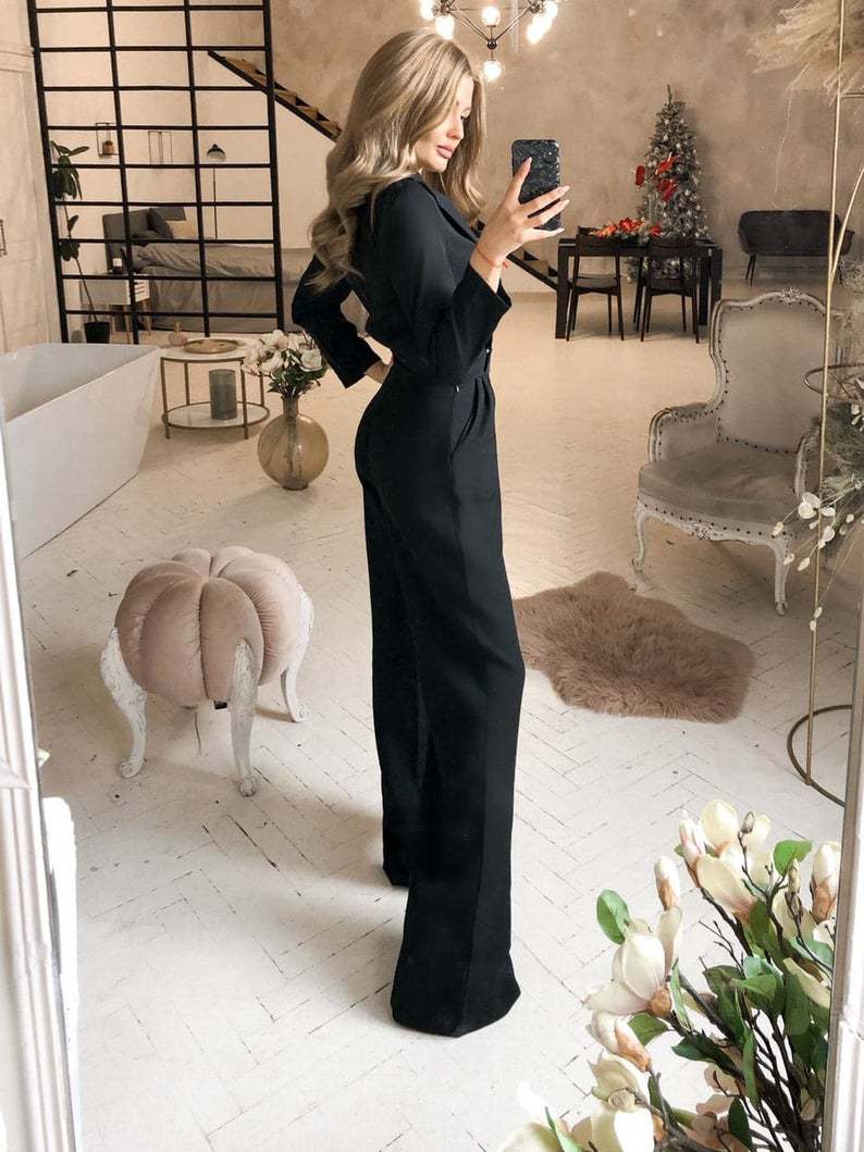 Frieda - Langärmeliger Jumpsuit mit schmaler Passform für Frauen