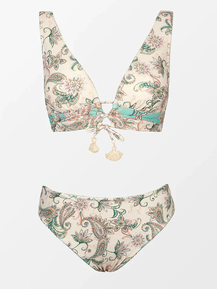 Adelheid - Wende-Zweiteiler-Bikini mit Sommerprint