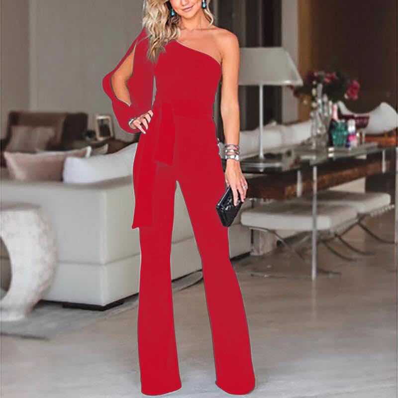 Hodge - Asymmetrischer formeller Jumpsuit mit langen Ärmeln