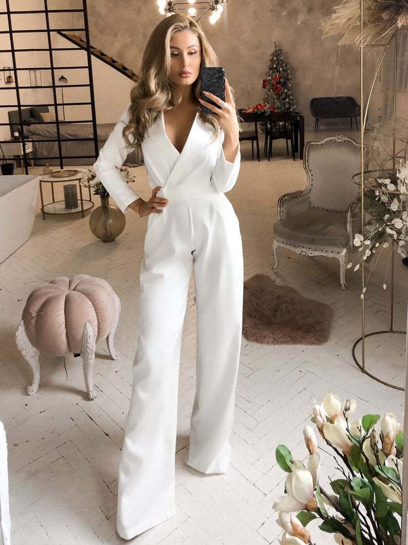 Frieda - Langärmeliger Jumpsuit mit schmaler Passform für Frauen