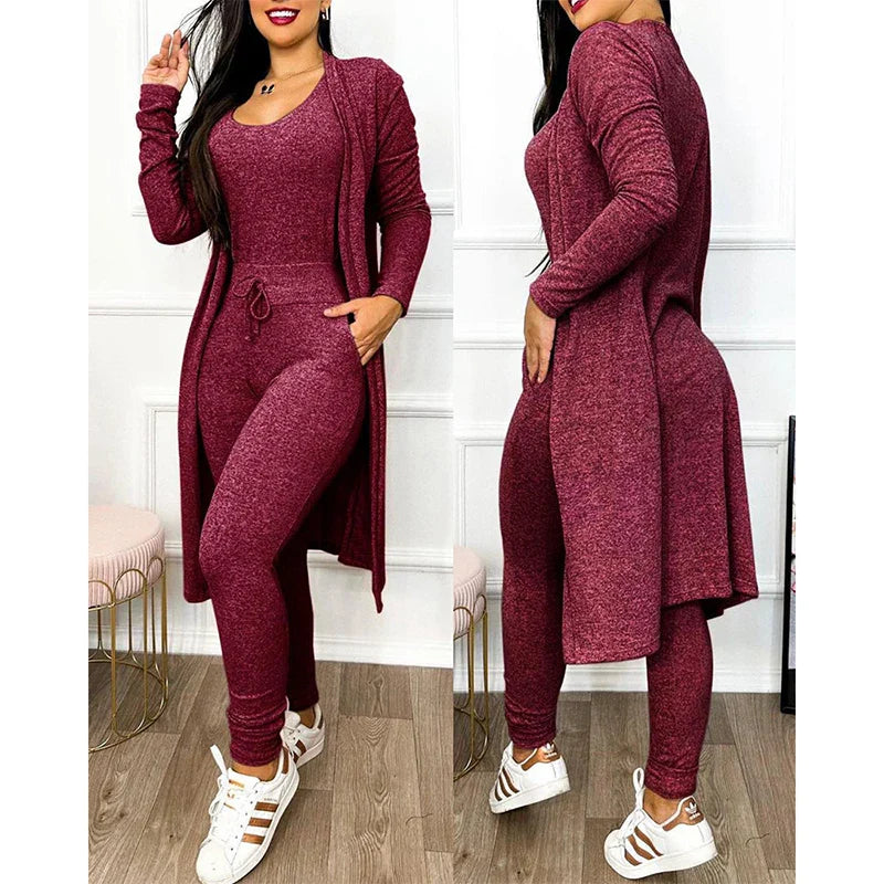 Alina 2-teiliger Jumpsuit - Der enge Leggings-Jumpsuit mit Jacke