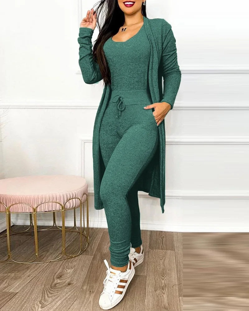 Alina 2-teiliger Jumpsuit - Der enge Leggings-Jumpsuit mit Jacke