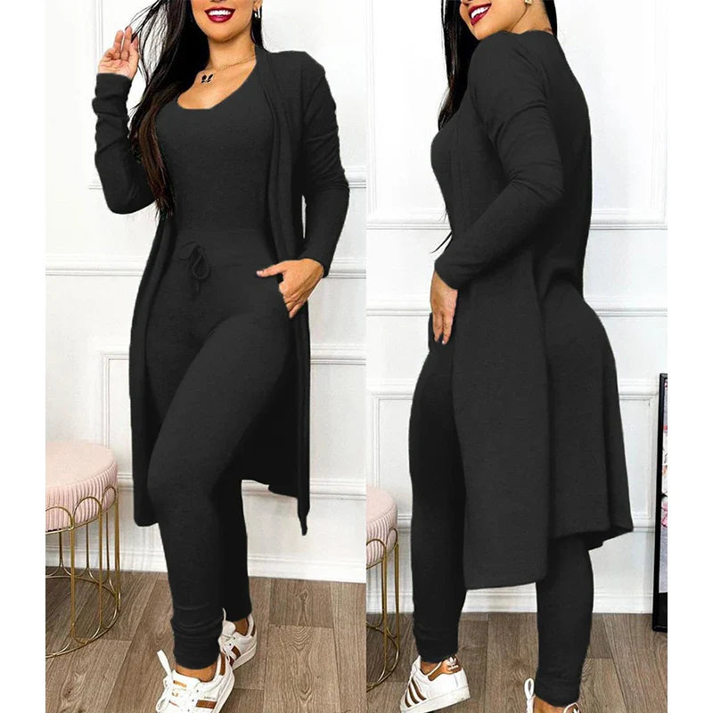 Alina 2-teiliger Jumpsuit - Der enge Leggings-Jumpsuit mit Jacke