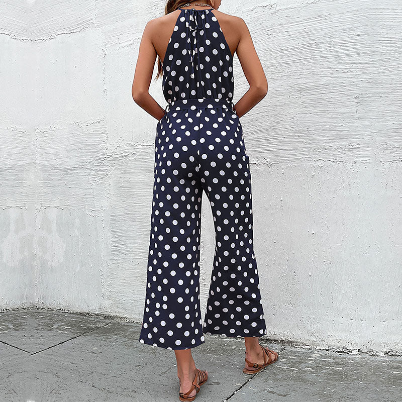 Freya - Ärmelloser Overall mit Polka Dots