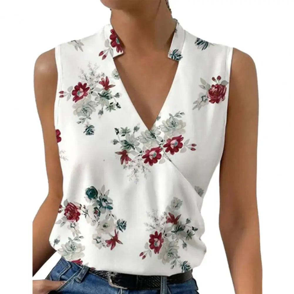 Elsbeth Bluse - Blumen V-Ausschnitt Sommerbluse