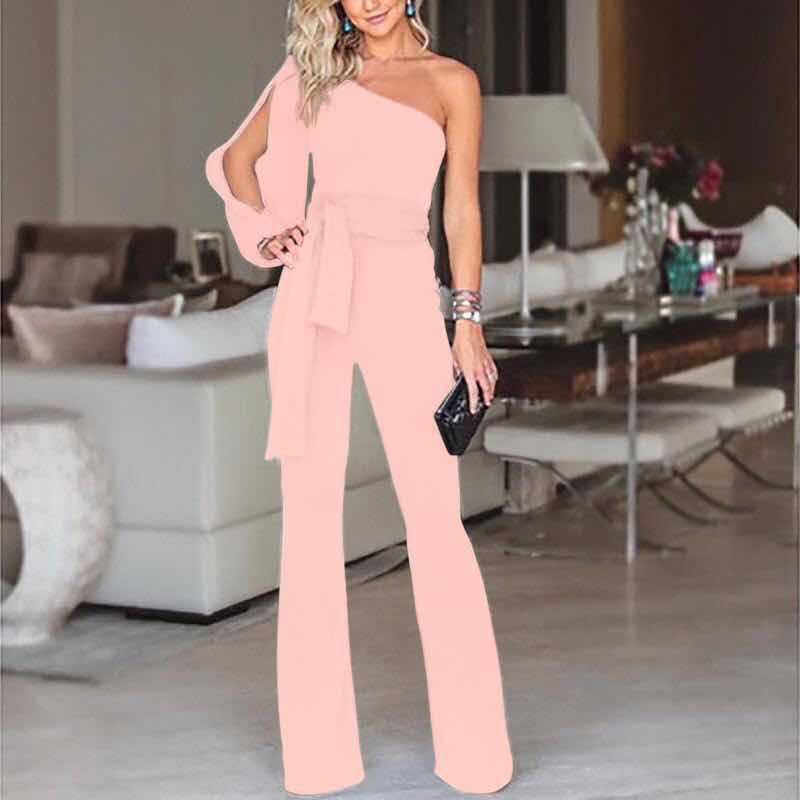 Hodge - Asymmetrischer formeller Jumpsuit mit langen Ärmeln