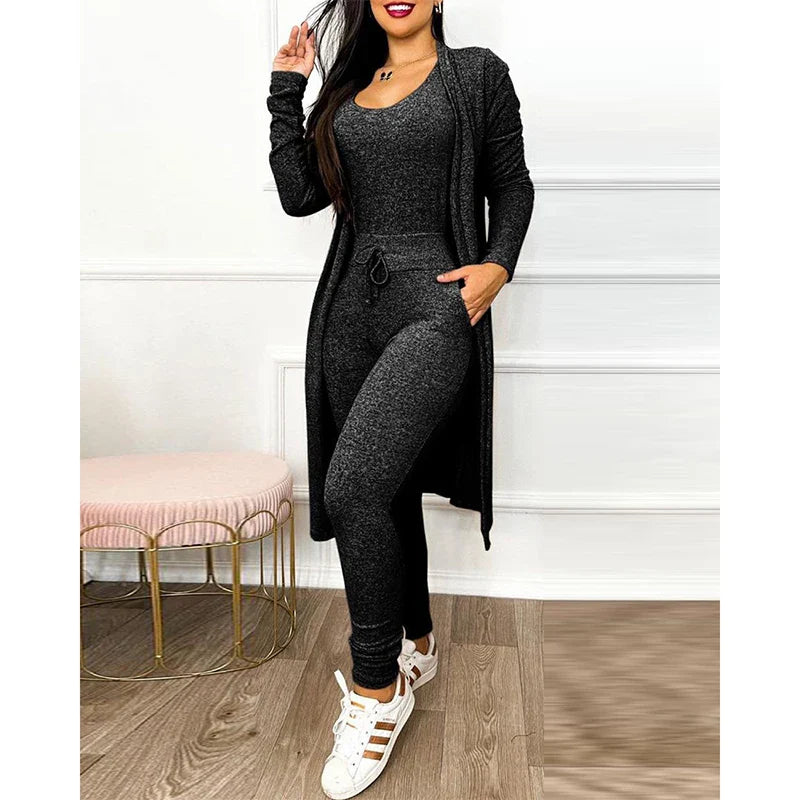 Alina 2-teiliger Jumpsuit - Der enge Leggings-Jumpsuit mit Jacke