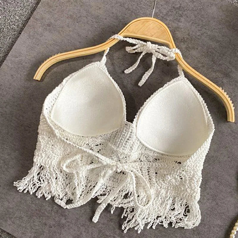 Heike - Häkel-Bikini-BH im Boho-Stil mit Quaste