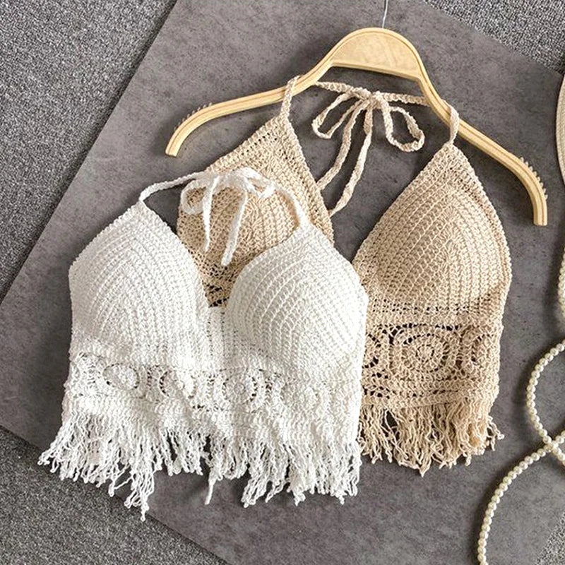 Heike - Häkel-Bikini-BH im Boho-Stil mit Quaste