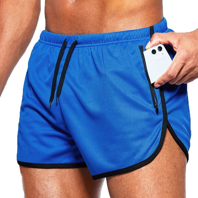 Volker - Sport Stil Blau Bedruckte Herren Strakke Schwimmhose