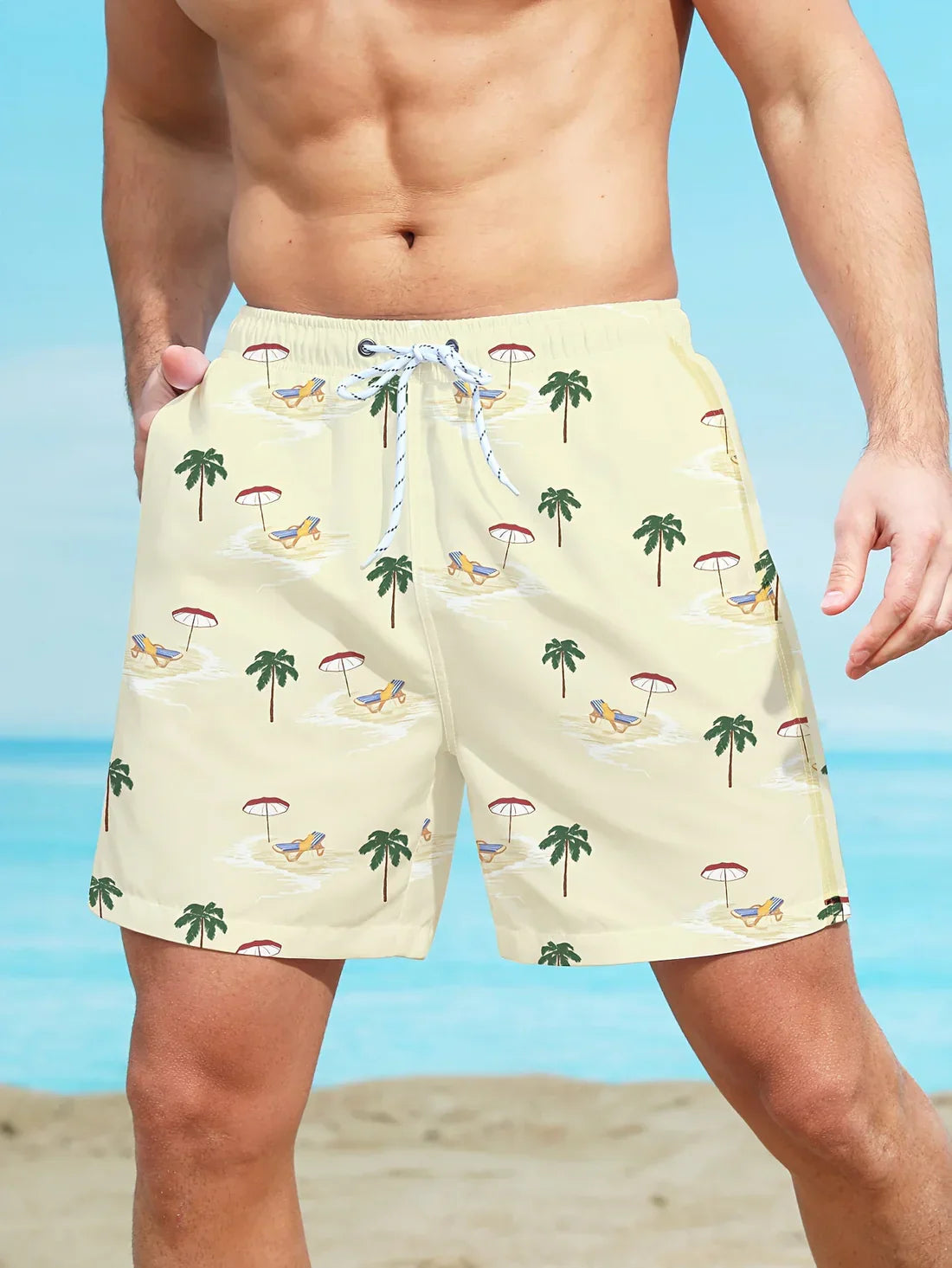 Sabine - Strandshorts mit Palmenmuster