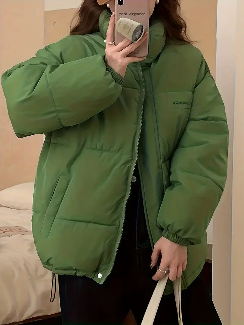 Belinda - Reißverschluss Puffy Coat mit Buchstabendruck