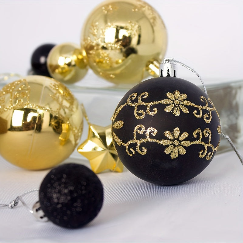 Baumschmuck | 44-teiliges Weihnachtsornament Set, bruchsichere Kunststoffkugeln für den Baum