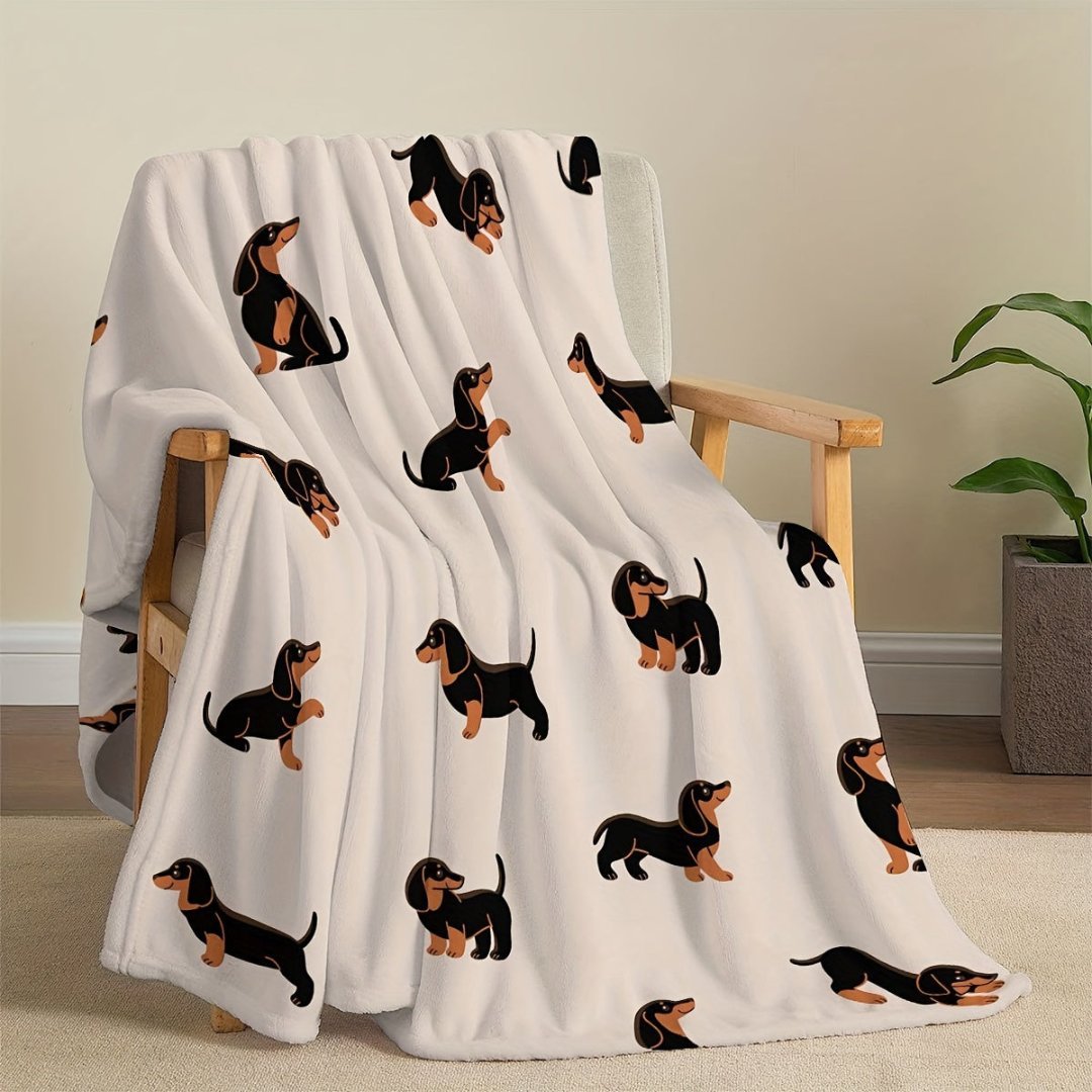 DachshundDream | Weiche Flanell - Kuscheldecke für Hundefreunde - Nolara