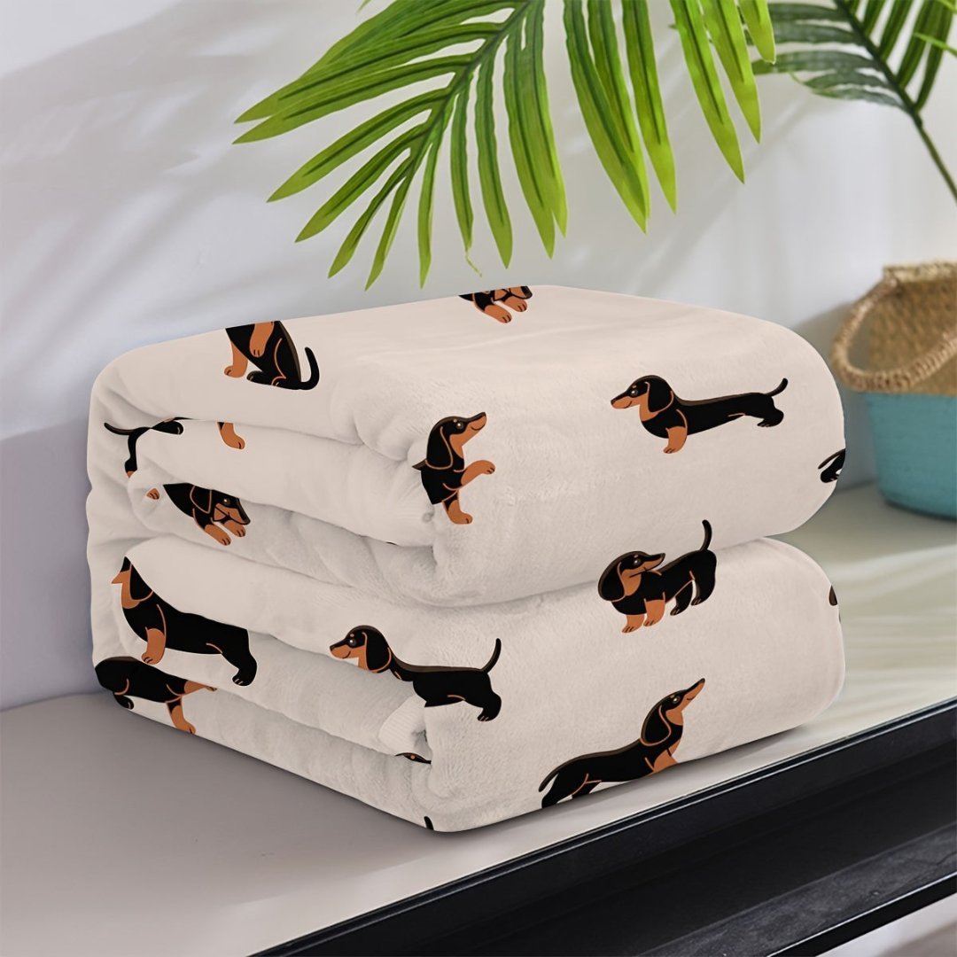 DachshundDream | Weiche Flanell - Kuscheldecke für Hundefreunde - Nolara